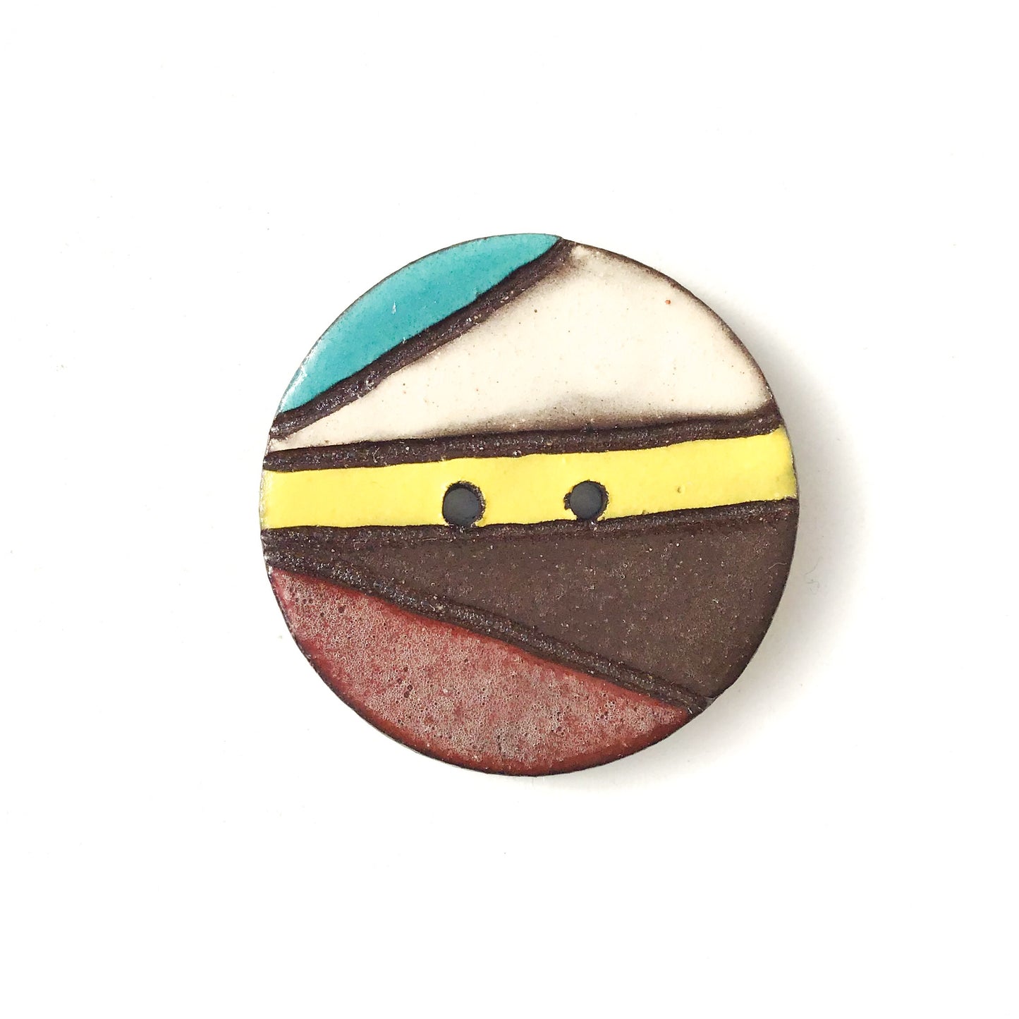 Crazy Quilt Colorful Ceramic Buttons - Contemporary Ceramic Buttons - 1 3/8"