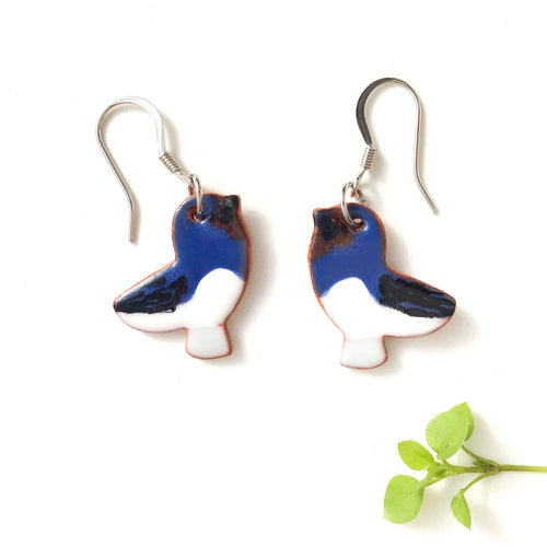 Ceramic Swallow Earrings - Clay Bird Earrings