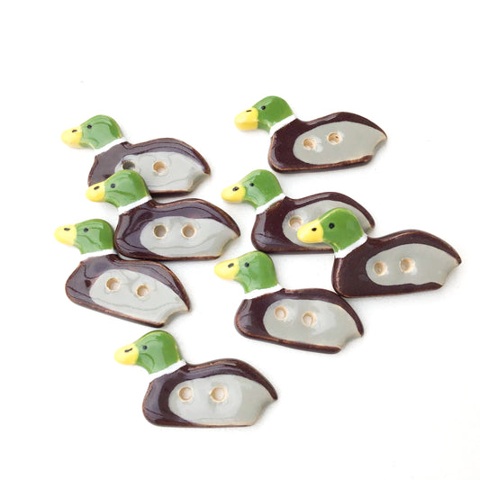 Mallard Duck Buttons - Ceramic Duck Buttons