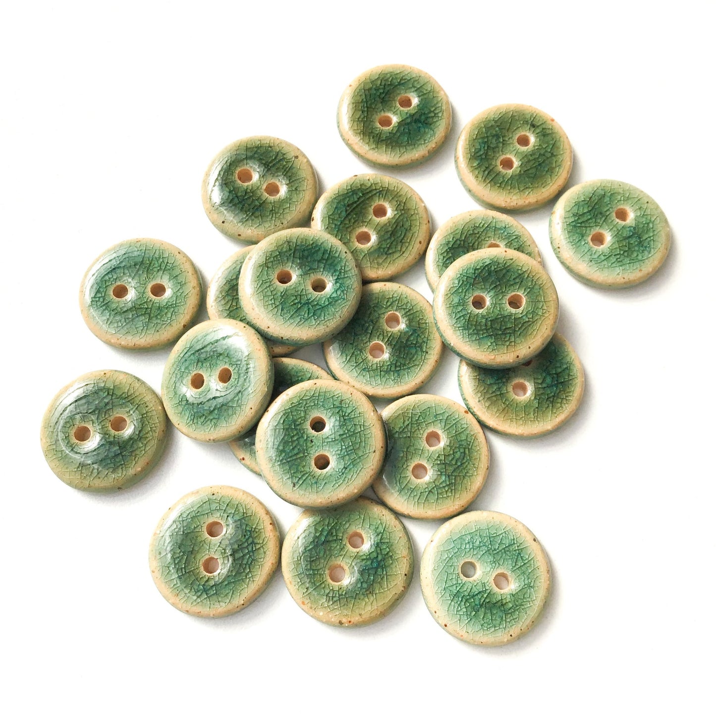(Wholesale Accounts Only) 3/4" - Blue Green Crackle  on brown clay