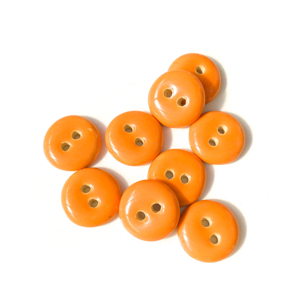Cantaloupe Orange Ceramic Buttons - Orange Clay Buttons - 9/16