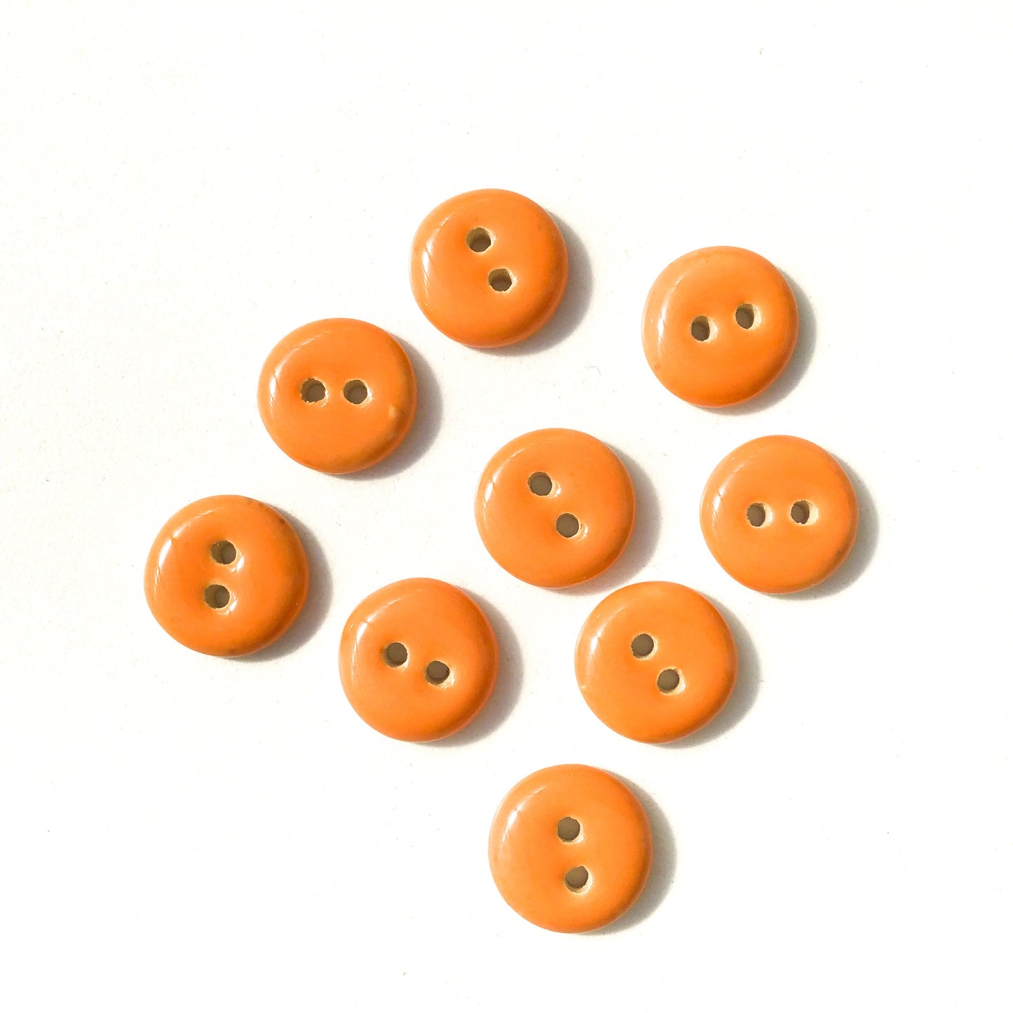 Cantaloupe Orange Ceramic Buttons - Orange Clay Buttons - 9/16"