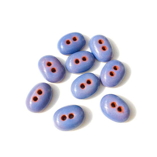 Hazy Bluish-Purple Oval Clay Buttons - Purple Clay Buttons - 7/16" x 9/16" - 9 Pack