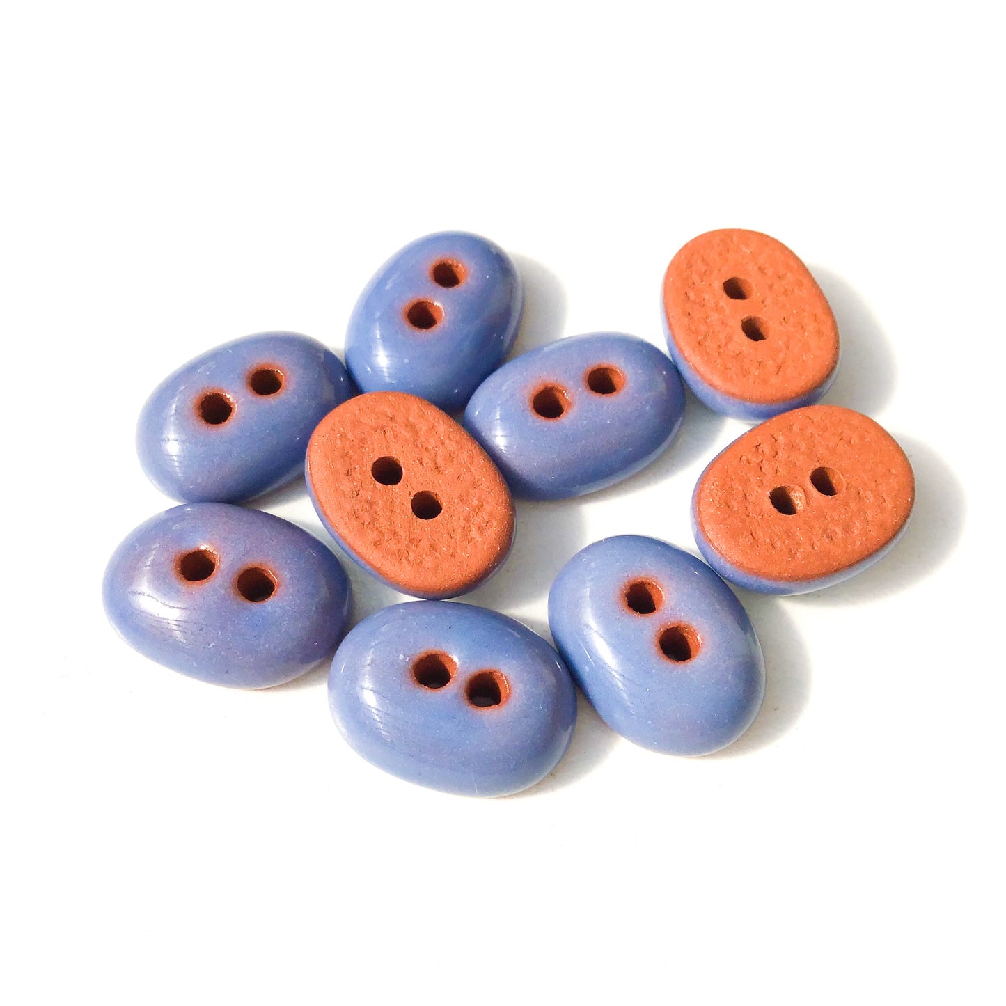 Hazy Bluish-Purple Oval Clay Buttons - Purple Clay Buttons - 7/16" x 9/16" - 9 Pack