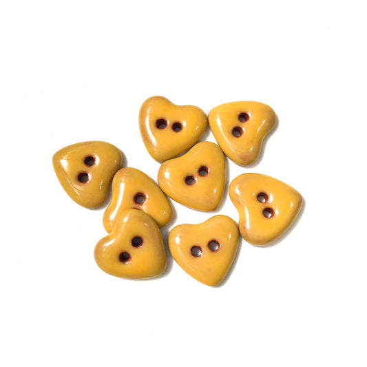 Yellow Heart Buttons  5/8"