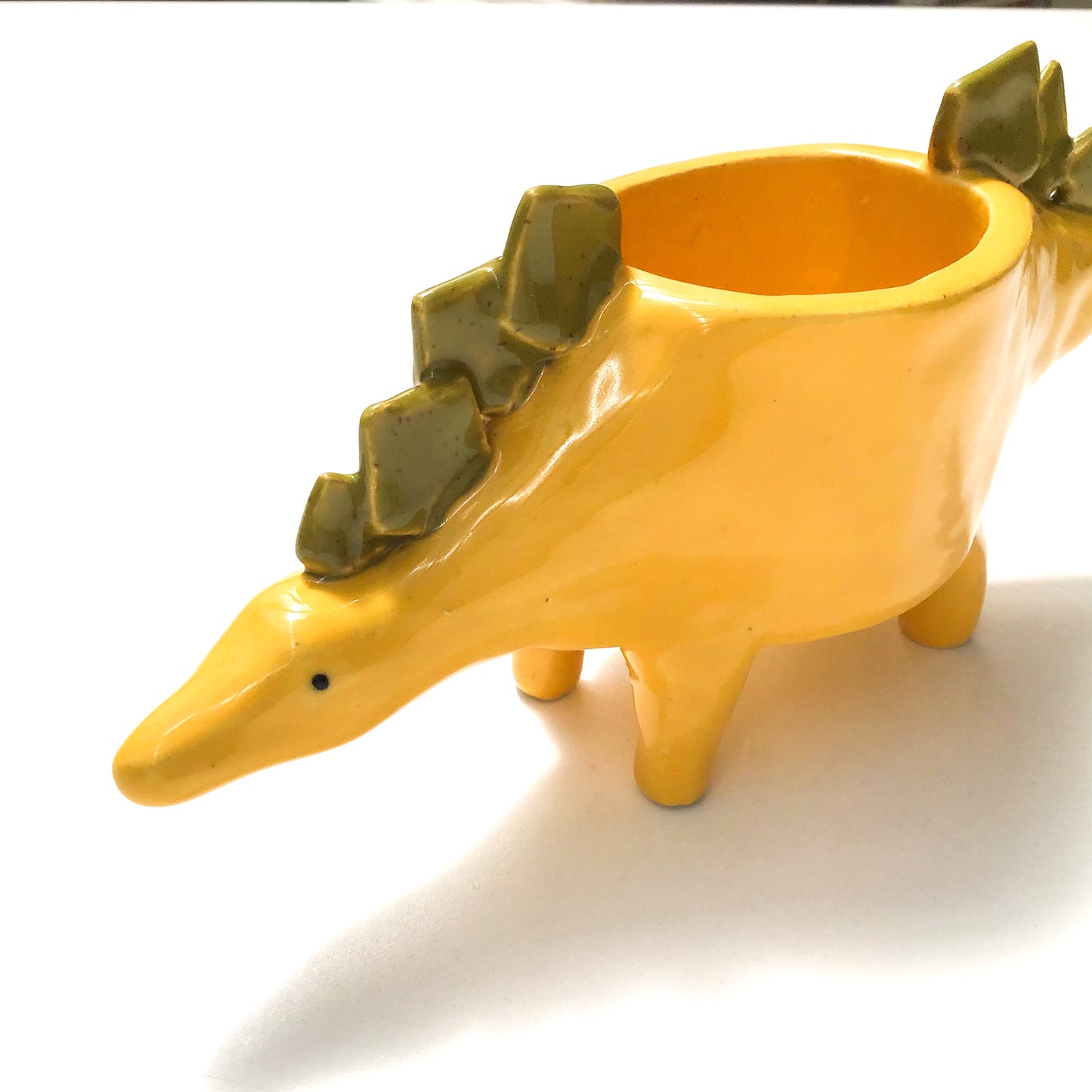 Yellow Stegosaurus Dinosaur Planter - Dinosaur Succulent Planter