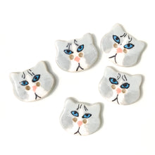Load image into Gallery viewer, Cat Buttons - Ceramic Kitty Buttons - 3/4&quot; x 7/8&quot;