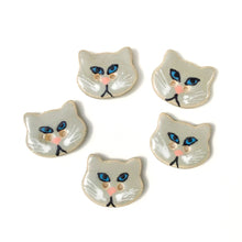 Load image into Gallery viewer, Cat Buttons - Ceramic Kitty Buttons - 3/4&quot; x 7/8&quot;