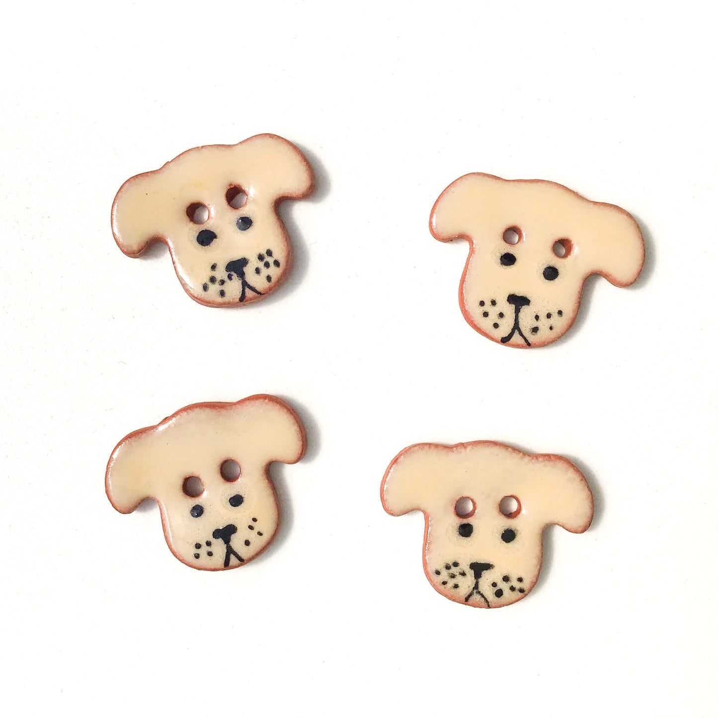 Dog Buttons - Ceramic Dog Buttons - 3/4" x 7/8"