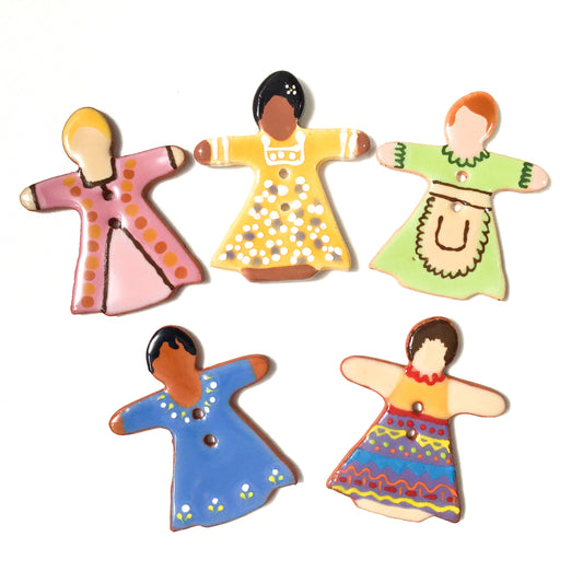 Wee Folk 'Mama' Buttons - Waldorf Inspired Ceramic Buttons - 1 3/8" x 1 5/8"