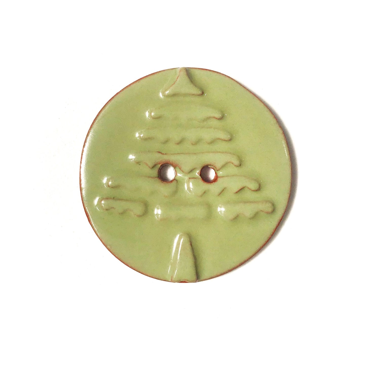 Mirro Stamp Buttons on Red Clay - Warm Shade Ceramic Buttons - 1 3/8"