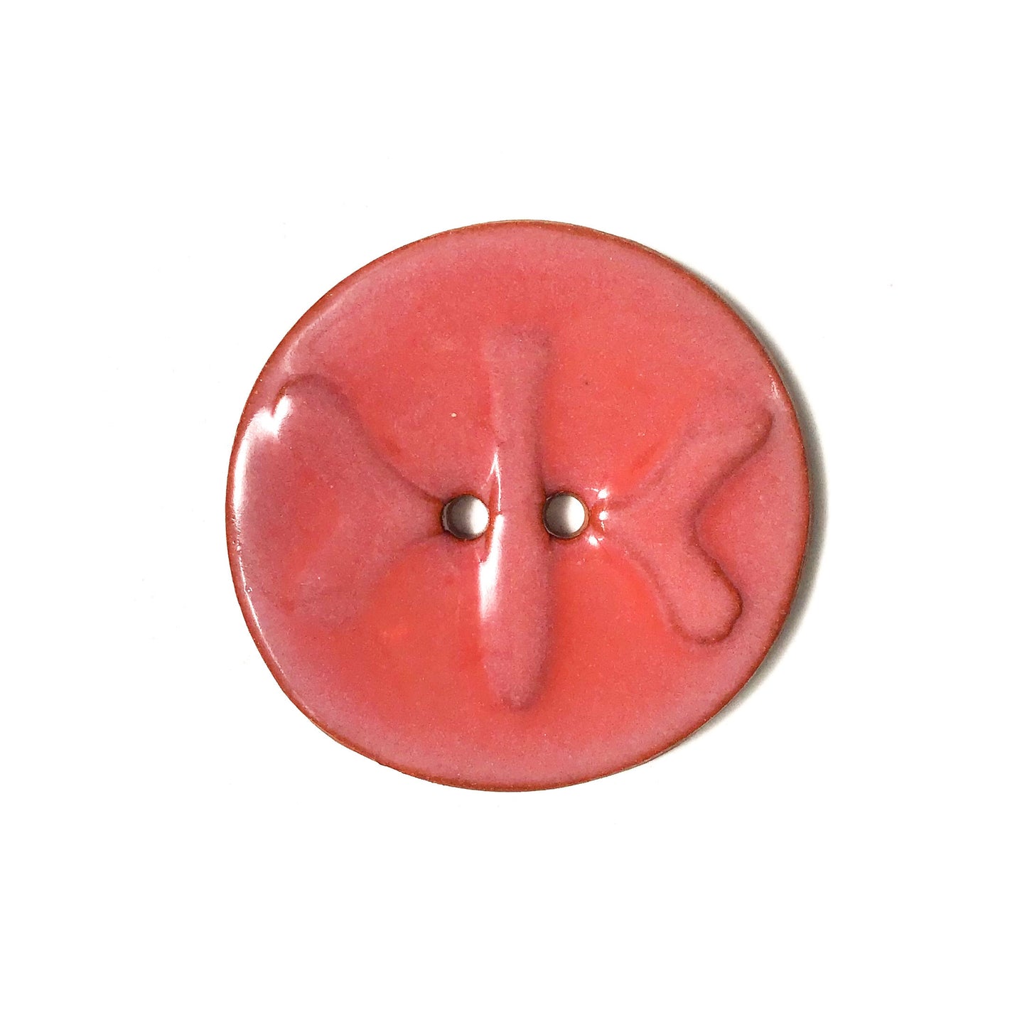 Mirro Stamp Buttons on Red Clay - Warm Shade Ceramic Buttons - 1 3/8"