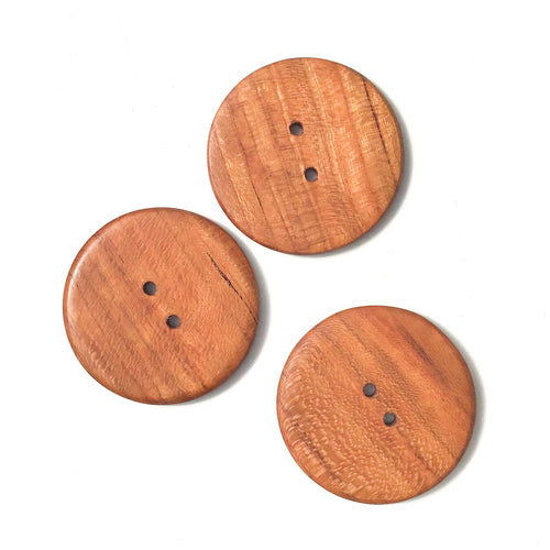 Large Quarter Sawn Cherry Wood Buttons - 1 7/8