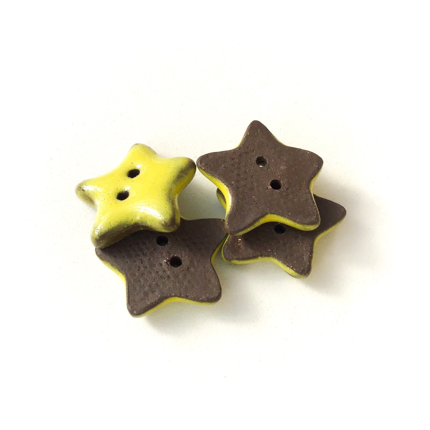 (Wholesale Accounts Only) 7/8" Star - pillowed - black clay