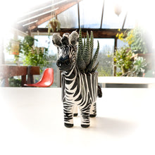 Load image into Gallery viewer, Zebra Pot - Ceramic Zebra Planter