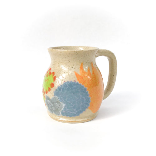 Colorful Succulents Stoneware Mug - 10 ounce Ceramic Mug