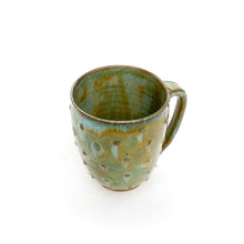 Load image into Gallery viewer, Polka Dots &amp; Moss Stoneware Mug - 11 ounce Ceramic Mug