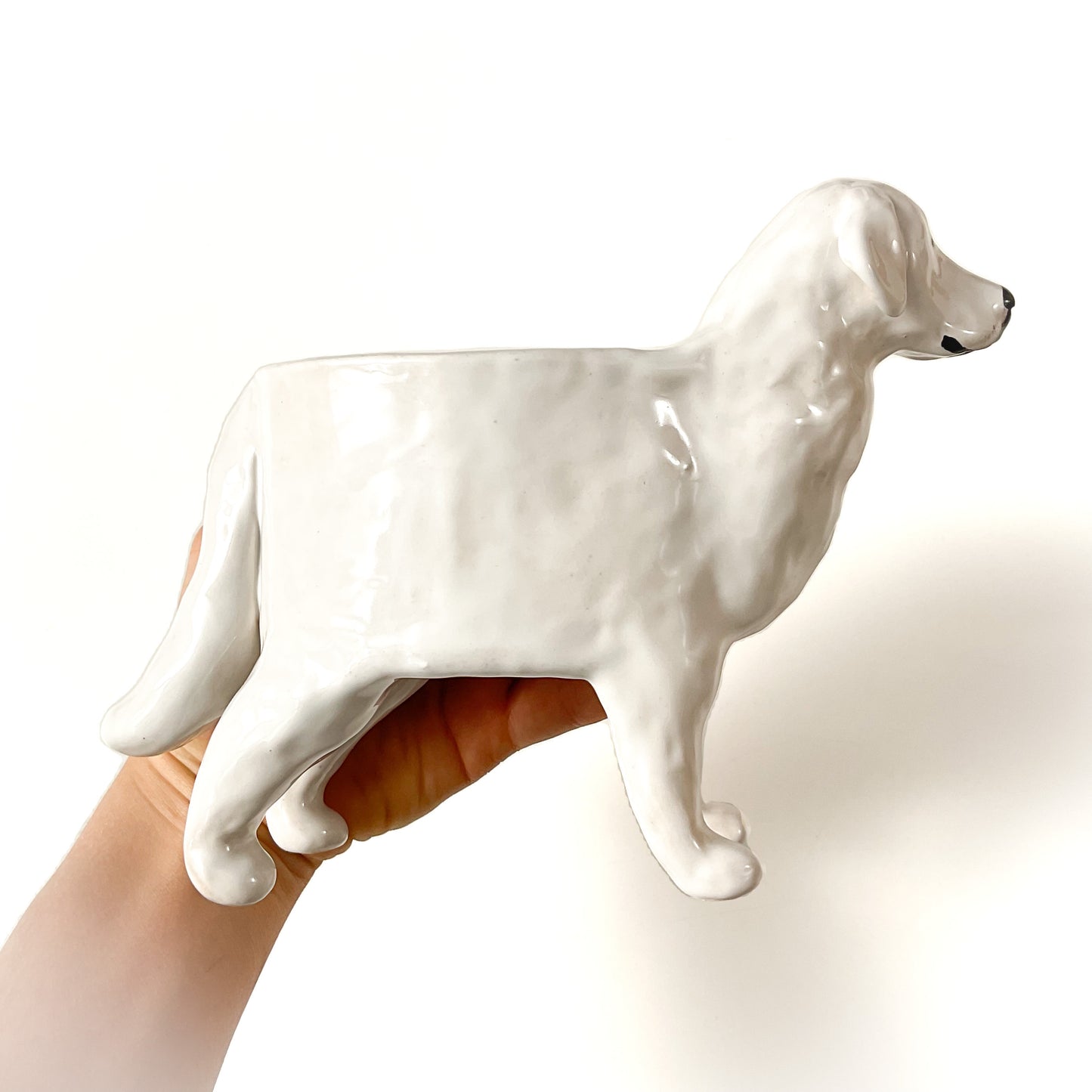 Great Pyrenees Dog Planter - Ceramic Dog Plant Pot