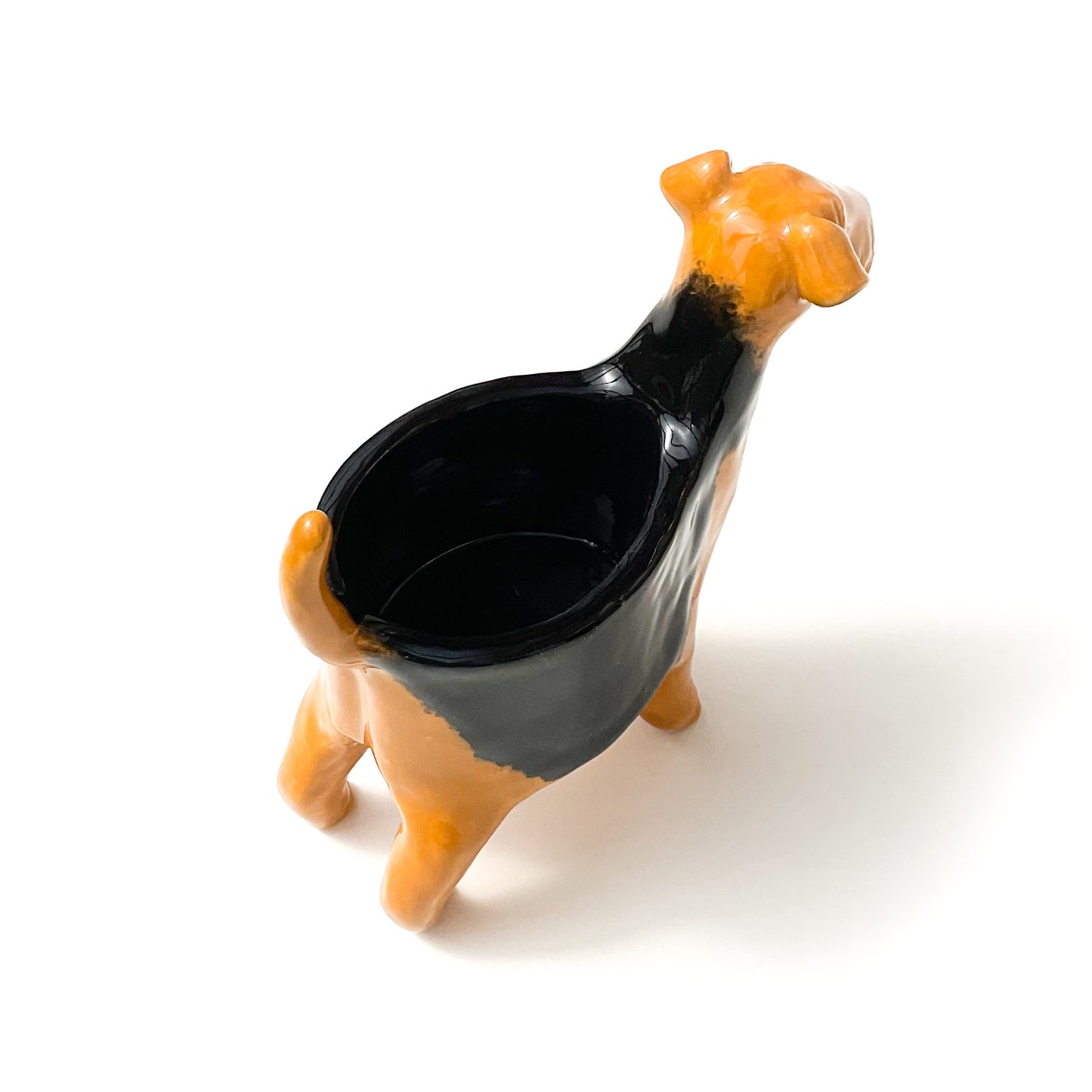 Airedale Terrier Dog Planter - Ceramic Dog Plant Pot