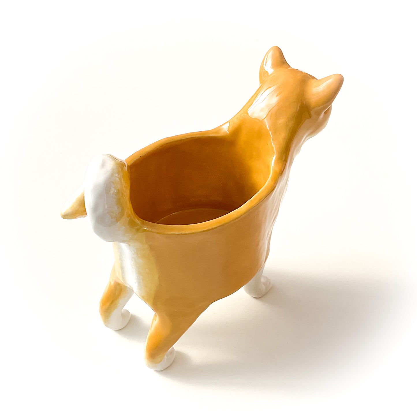 Akita Inu Dog Planter - Ceramic Dog Plant Pot