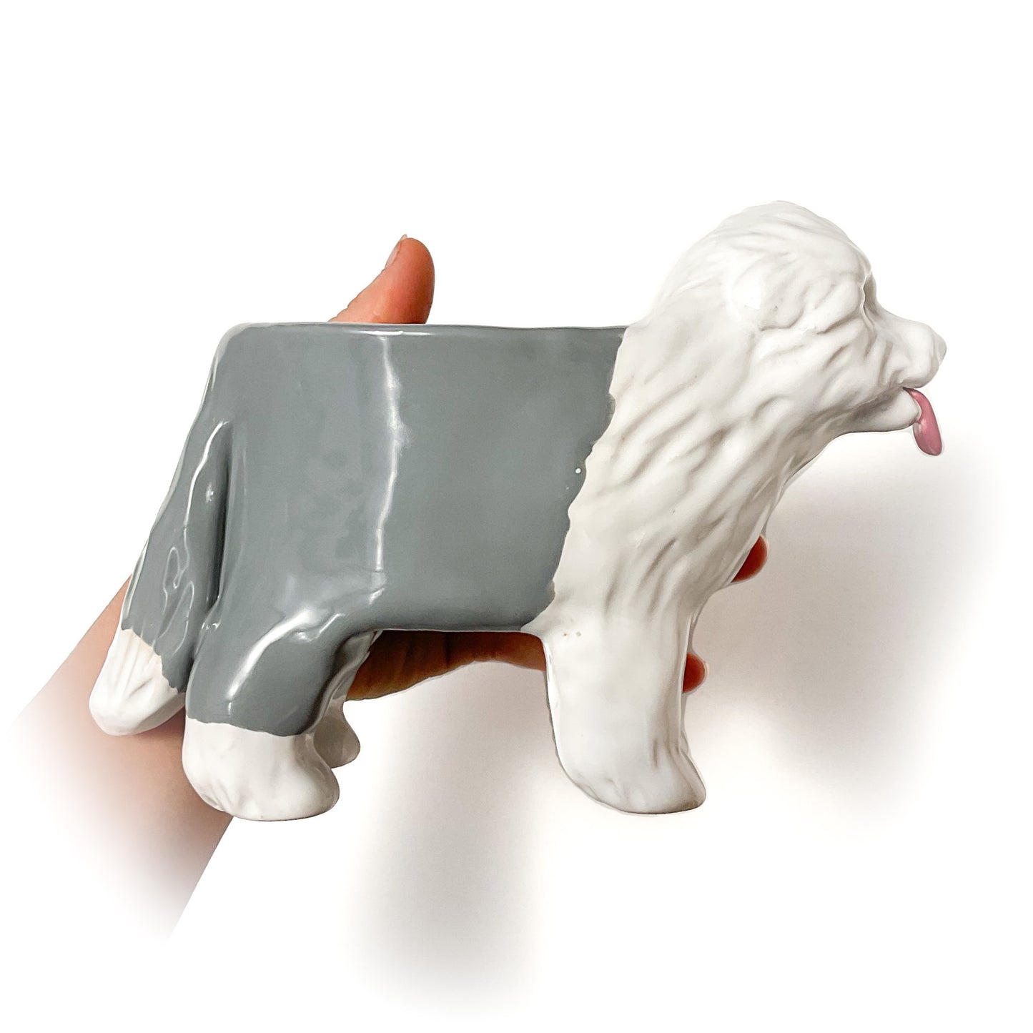 Old English Sheep Dog Pot - Ceramic Dog Planter