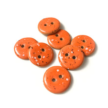 Load image into Gallery viewer, Speckled Deep Orange Ceramic Buttons - Round Ceramic Buttons - 3/4&quot; - 7 Pack