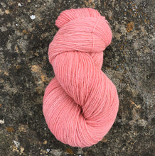 Load image into Gallery viewer, Coral Pink Fingering Wool Yarn (80 Merino/20 Romney) 2 ply - 4 oz skeins
