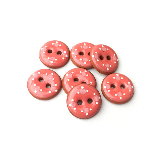 Decorative Coral Ceramic Buttons - Coral Clay Buttons - 11/16" - 7 Pack