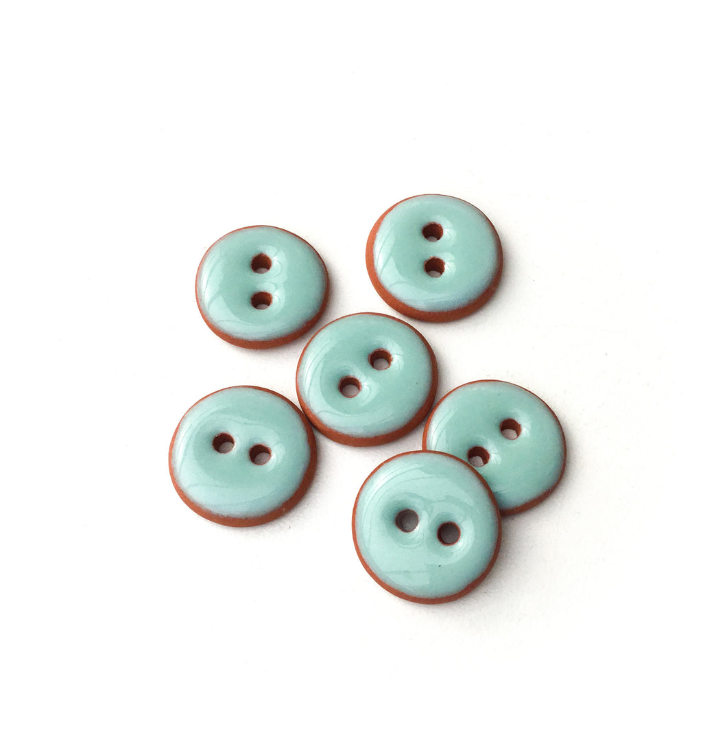 Light Turquoise Clay Buttons - 5/8