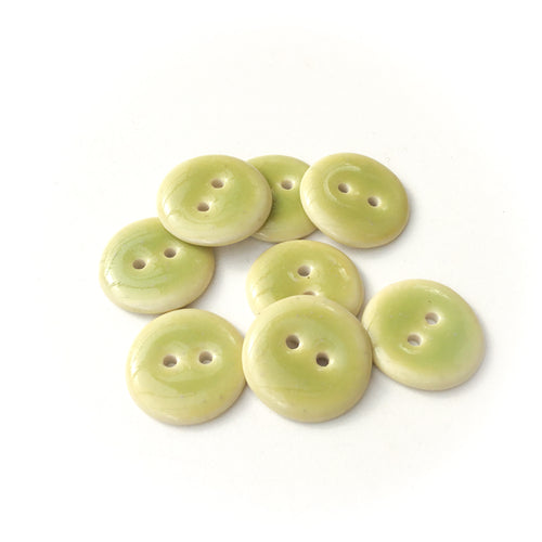 Lime Green Porcelain Buttons - Green Ceramic Buttons - 13/16