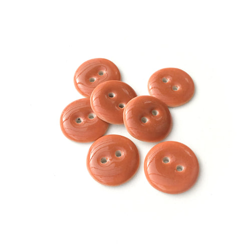 Copper Brown Porcelain Buttons -  Brown Clay Buttons - 11/16