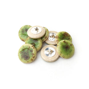 Mossy Green Ceramic Shank Buttons - 11/16"