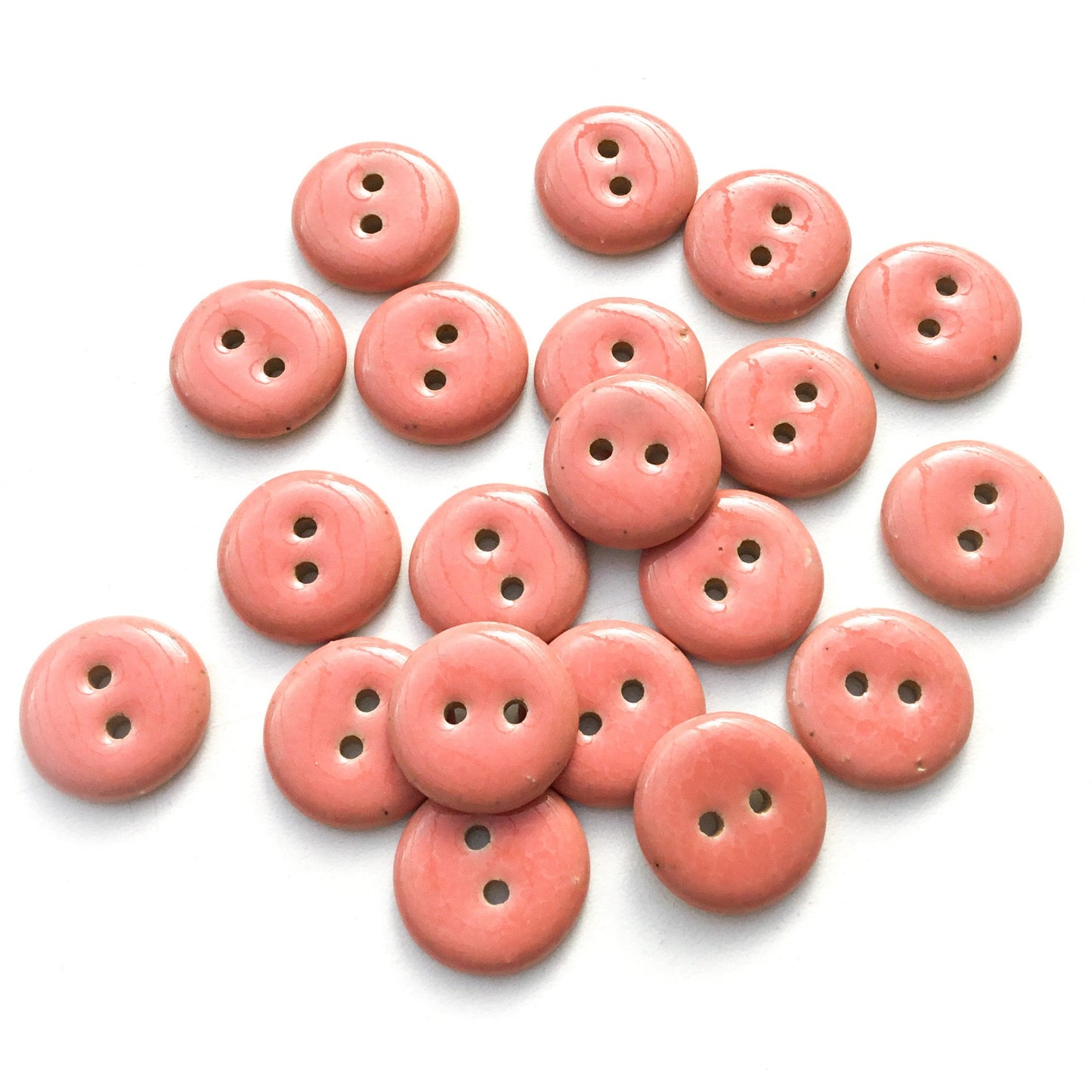 Coral Ceramic Stoneware Buttons - 3/4"