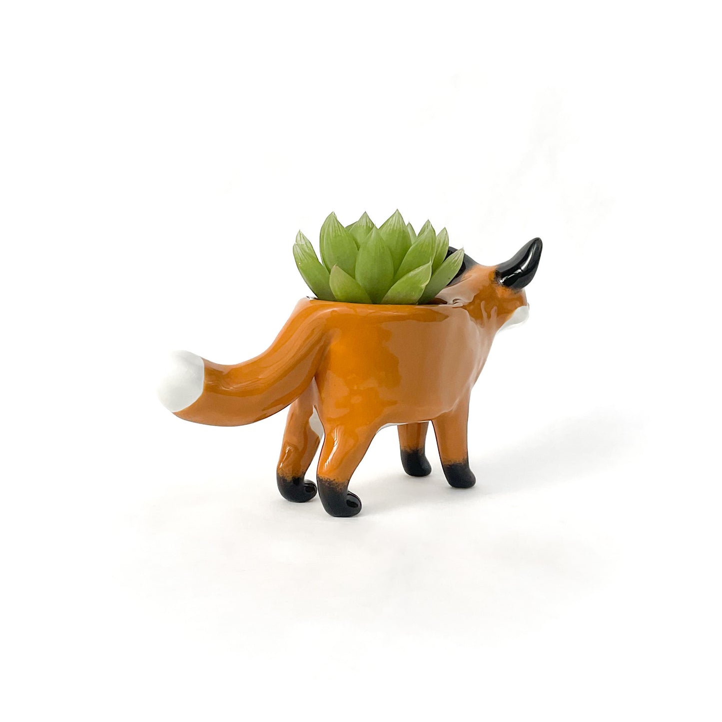 Red Fox Ceramic Planter
