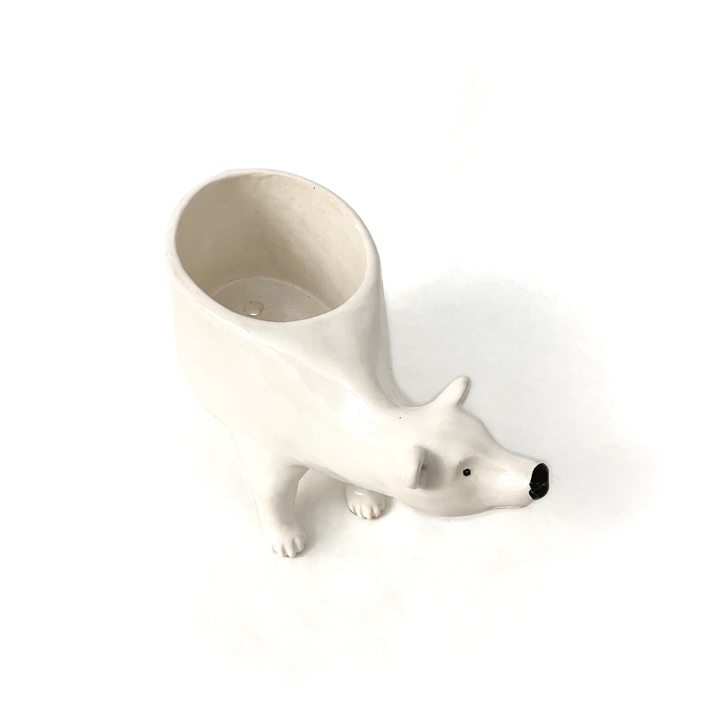 Polar Bear Ceramic Planter