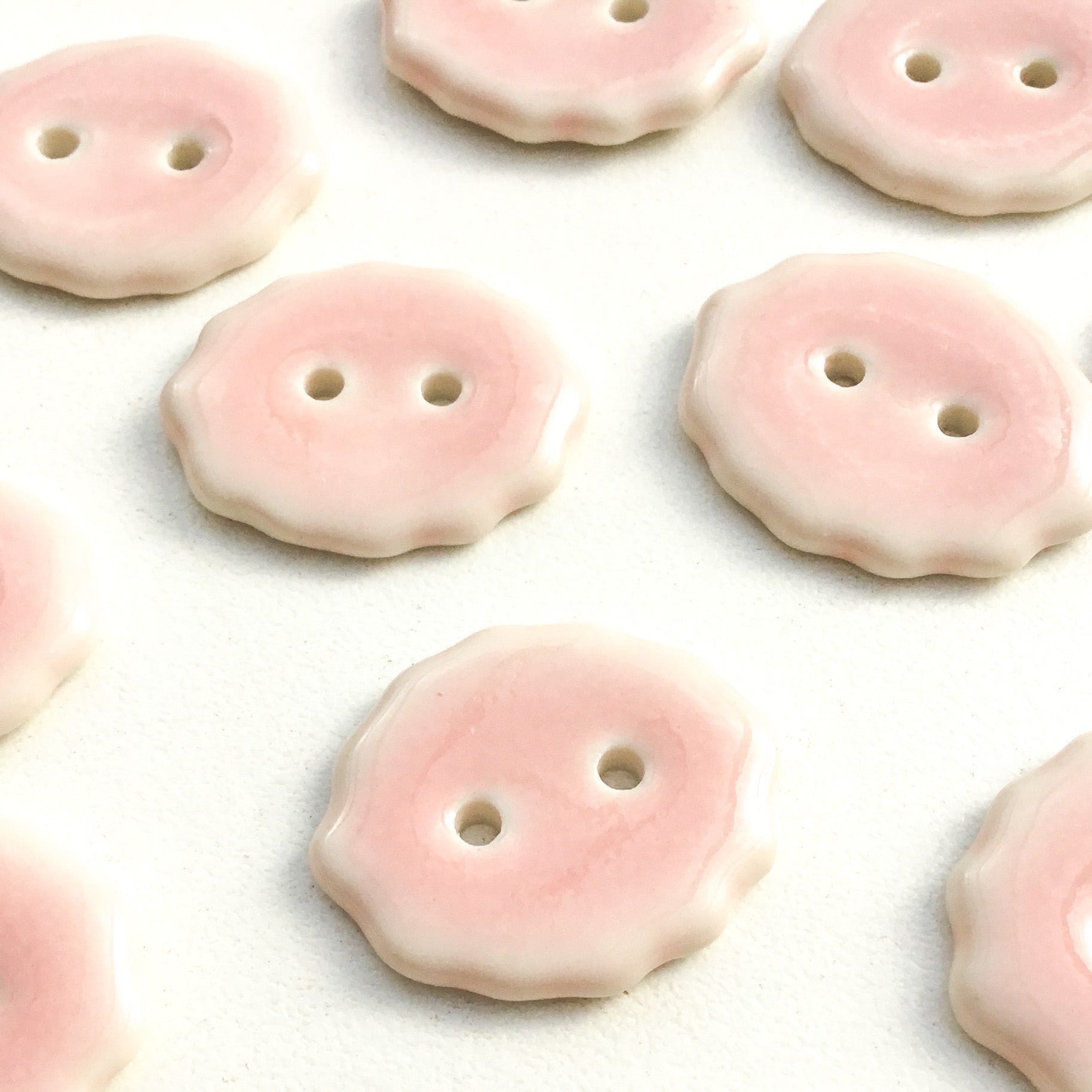 Dusty Pink Ceramic Buttons - Small Oval Buttons - 7/16 x 9/16