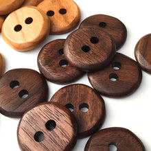 Load image into Gallery viewer, Cherry &amp; Black Walnut Wood Buttons - 7/8&quot;
