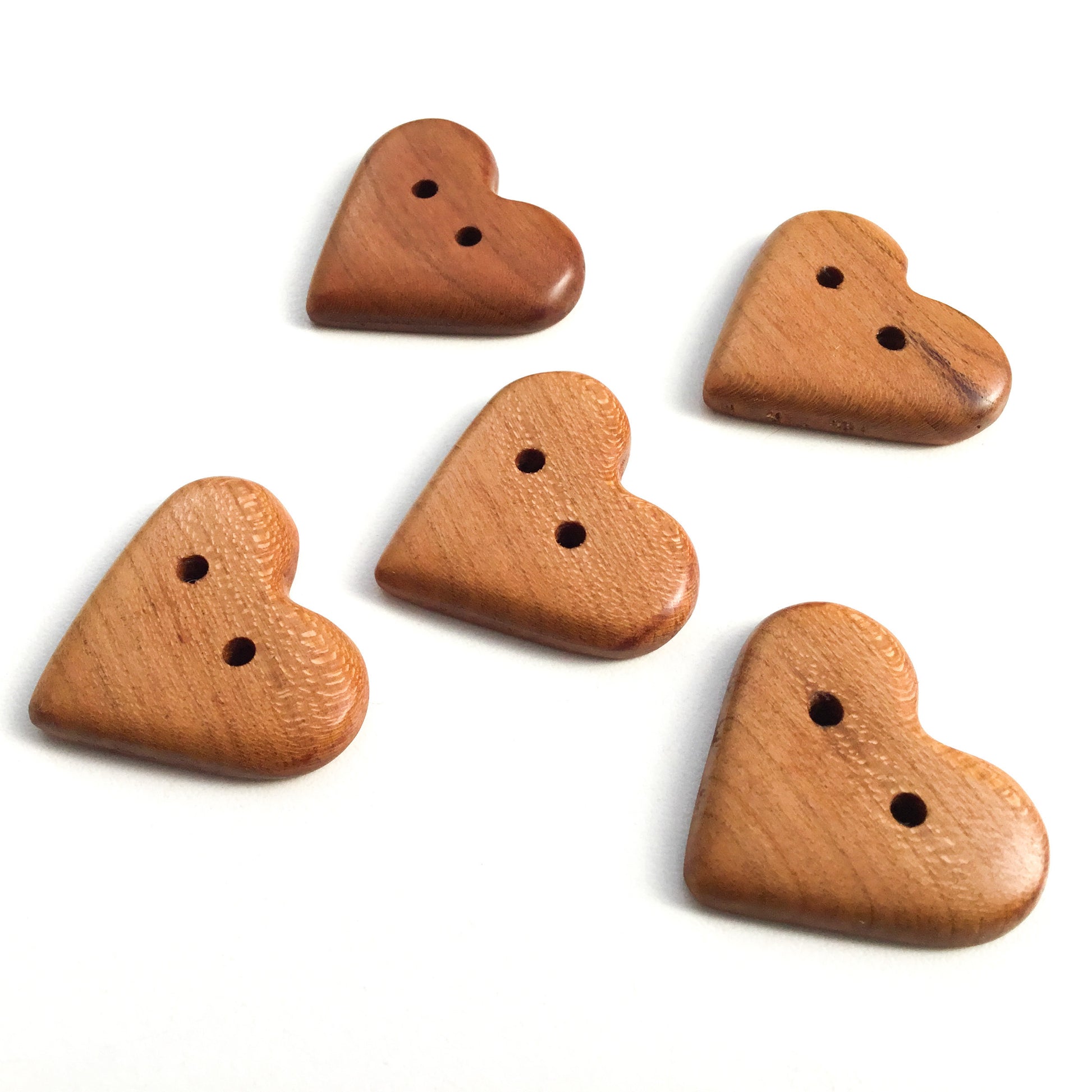 Heart Shaped Wooden Buttons