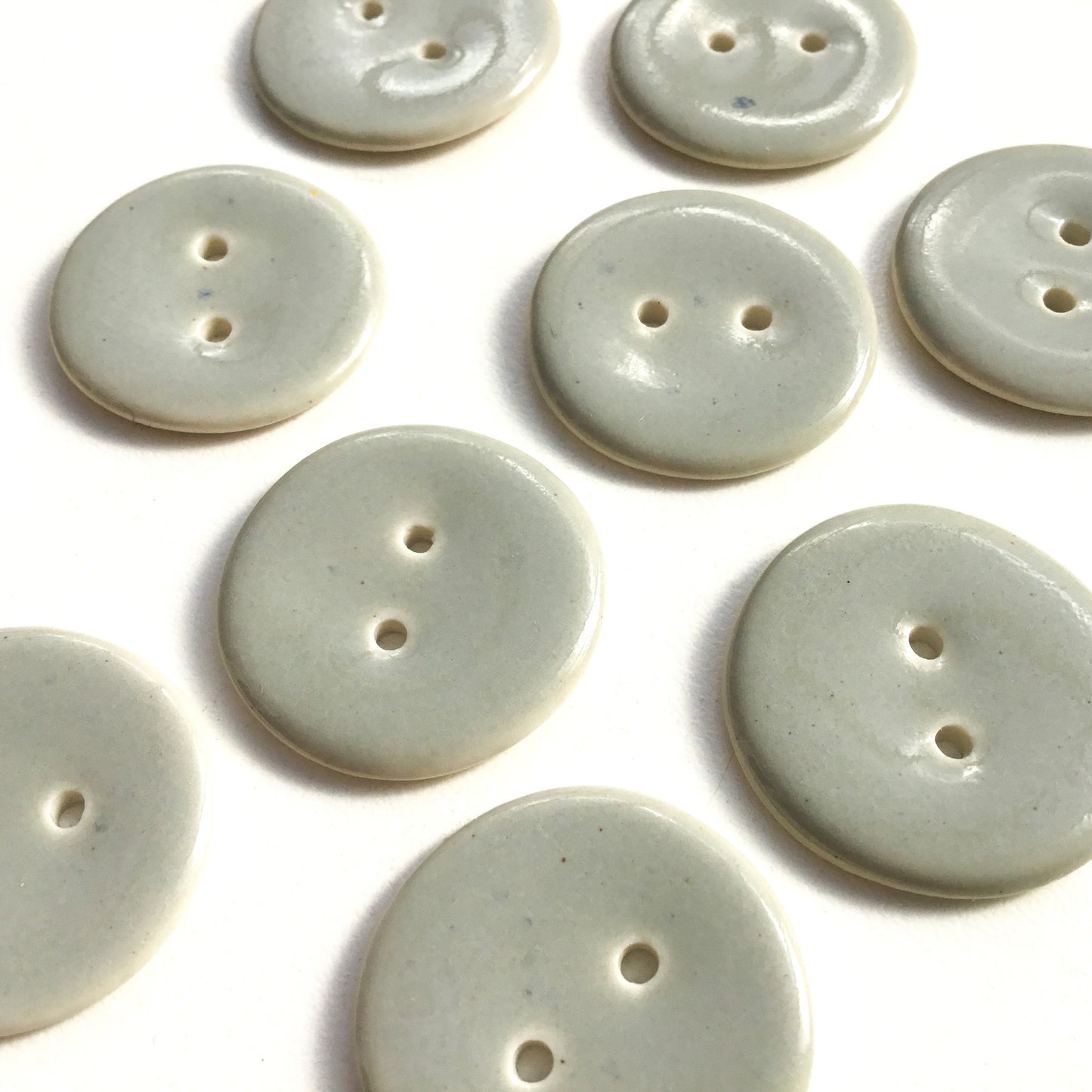 Gray Porcelain Buttons - 1"