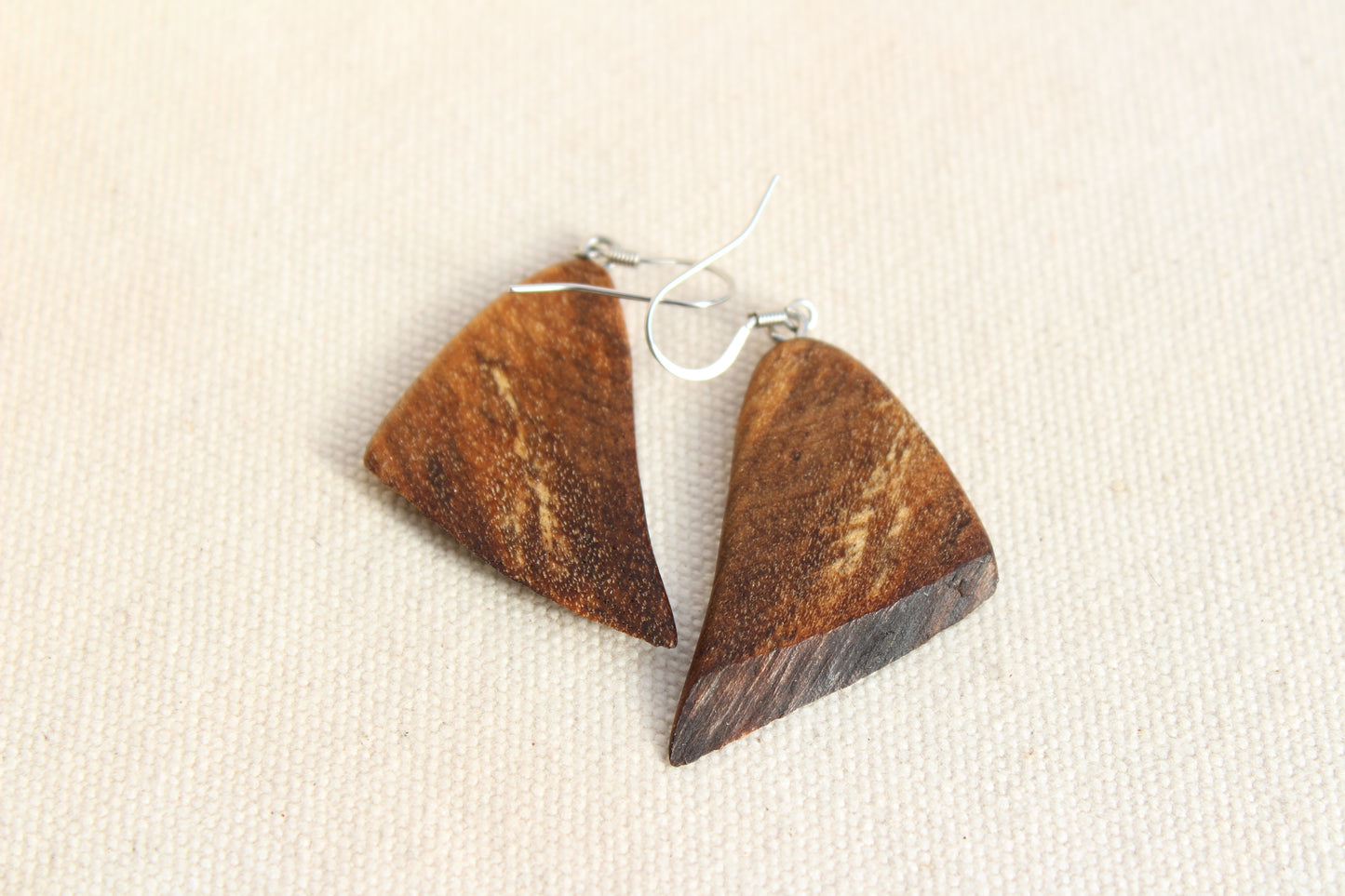 Natural Wooden Earrings - Black Walnut wood with live edge