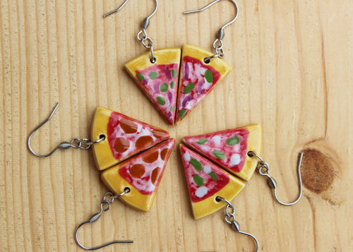 Ceramic Pizza Earrings