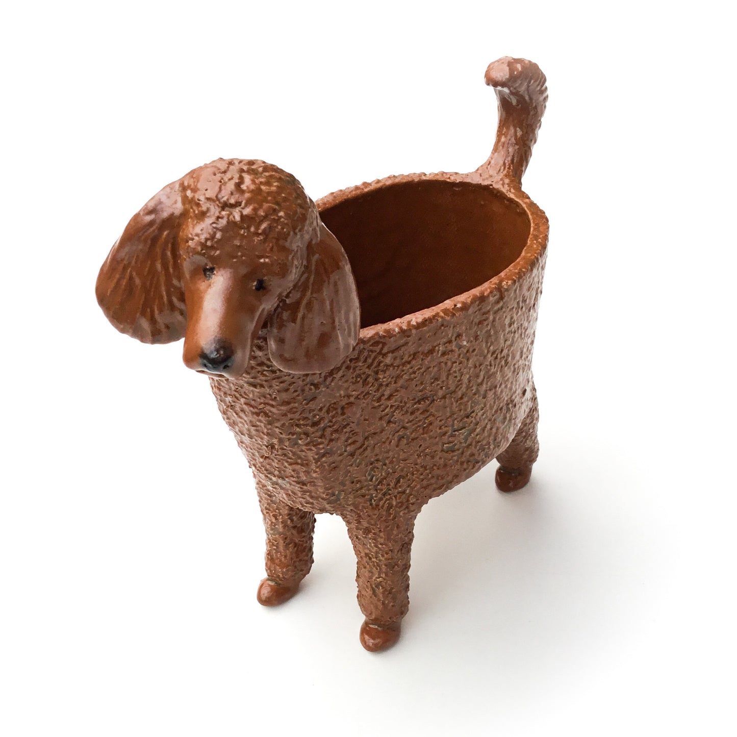 Standard Poodle Dog Planter - Ceramic Dog Plant Pot