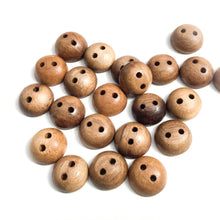 Load image into Gallery viewer, Grayed Black Walnut Wood Buttons - 3/4&quot; Pillowed - 5/16&quot; thick