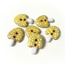 Load image into Gallery viewer, Yellow Mushroom Buttons - Ceramic Amanita Mushroom Buttons