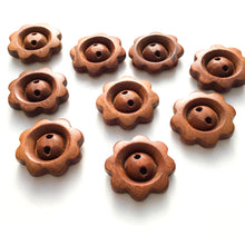 Load image into Gallery viewer, Cherry Wood Flower Buttons - 1-1/16&quot;
