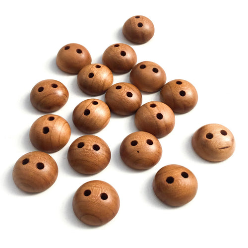 Cherry Wood Buttons - 3/4
