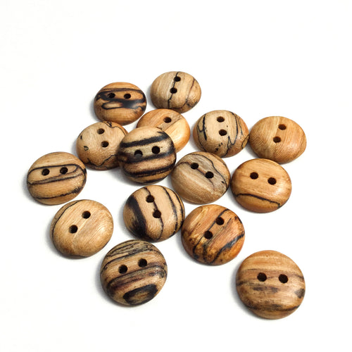 Spalted American Elm Wood Buttons - 7/8”